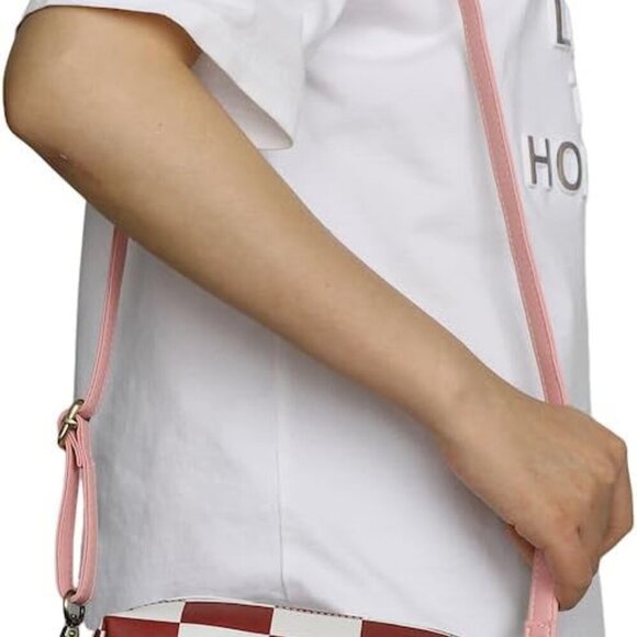 Demon Slayer Nezuko Metal Badge Women's Pink Crossbody Handbag - Picture 4 of 9